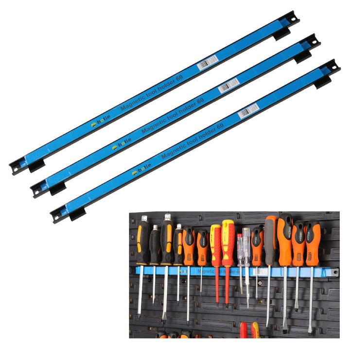 botle 3 x Magnetleiste Werkzeug Metallstreifen Länge 60 cm Schwarz Werkzeughalter Starker Magnet, Fü