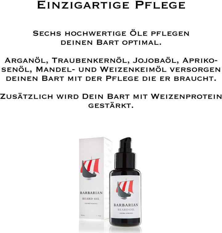 Bartöl Bartpflege Made in Germany - Mr. Burton´s Barbarian Beard Oil - 50ml natürlich mit Arganöl ve