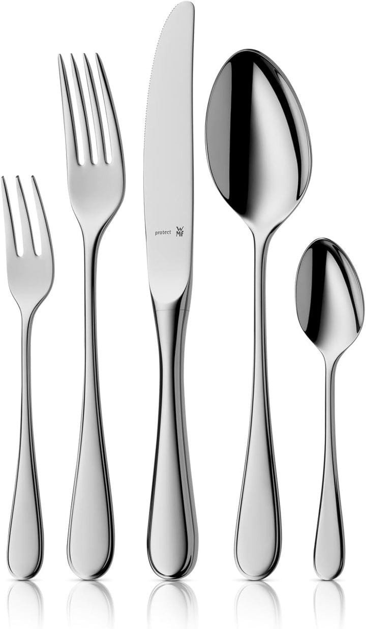 WMF Kent Plus Edelstahl Besteck Set 6 Personen, Essbesteck Set 30 teilig, Hohlheftmesser, Cromargan