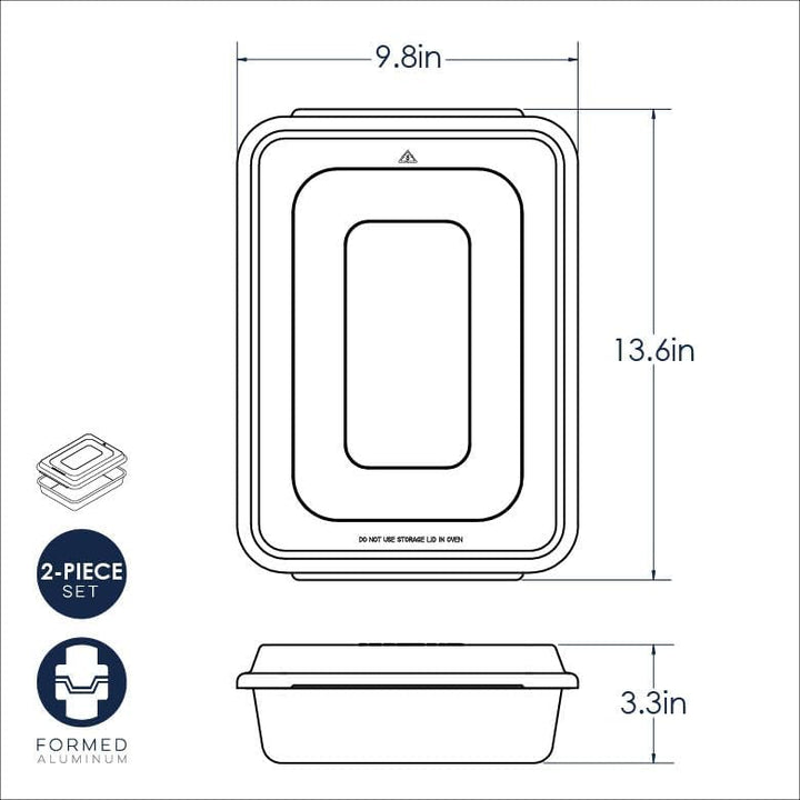Nordic Ware Natural Aluminum Commercial Cake Pan with Lid, Rectangle Pan with Lid, Rectangle Pan wit