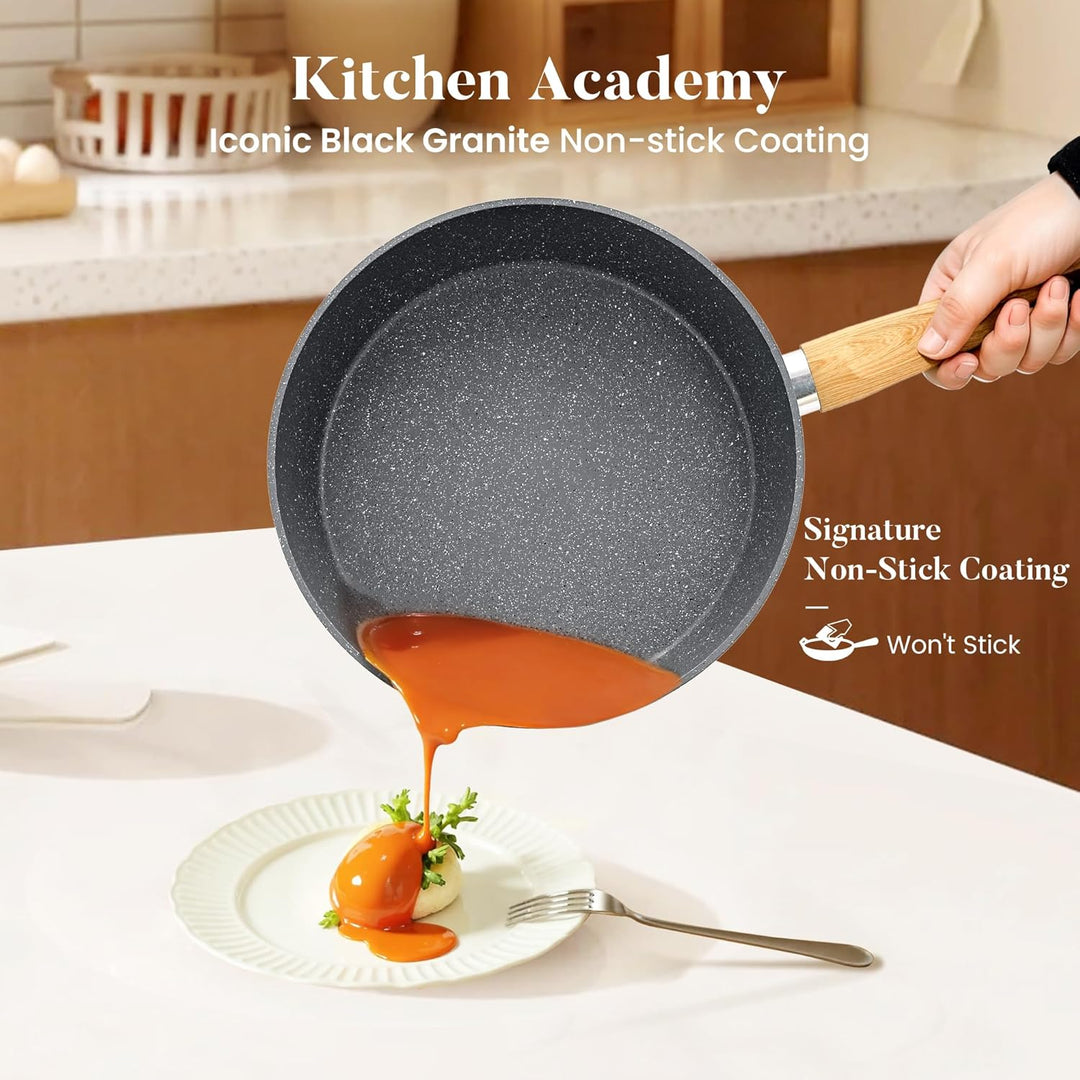 Kitchen Academy Topfset Pfannenset Induktion - 17 teilig, Kochgeschirr Set mit Glasdeckel, PFAS-frei