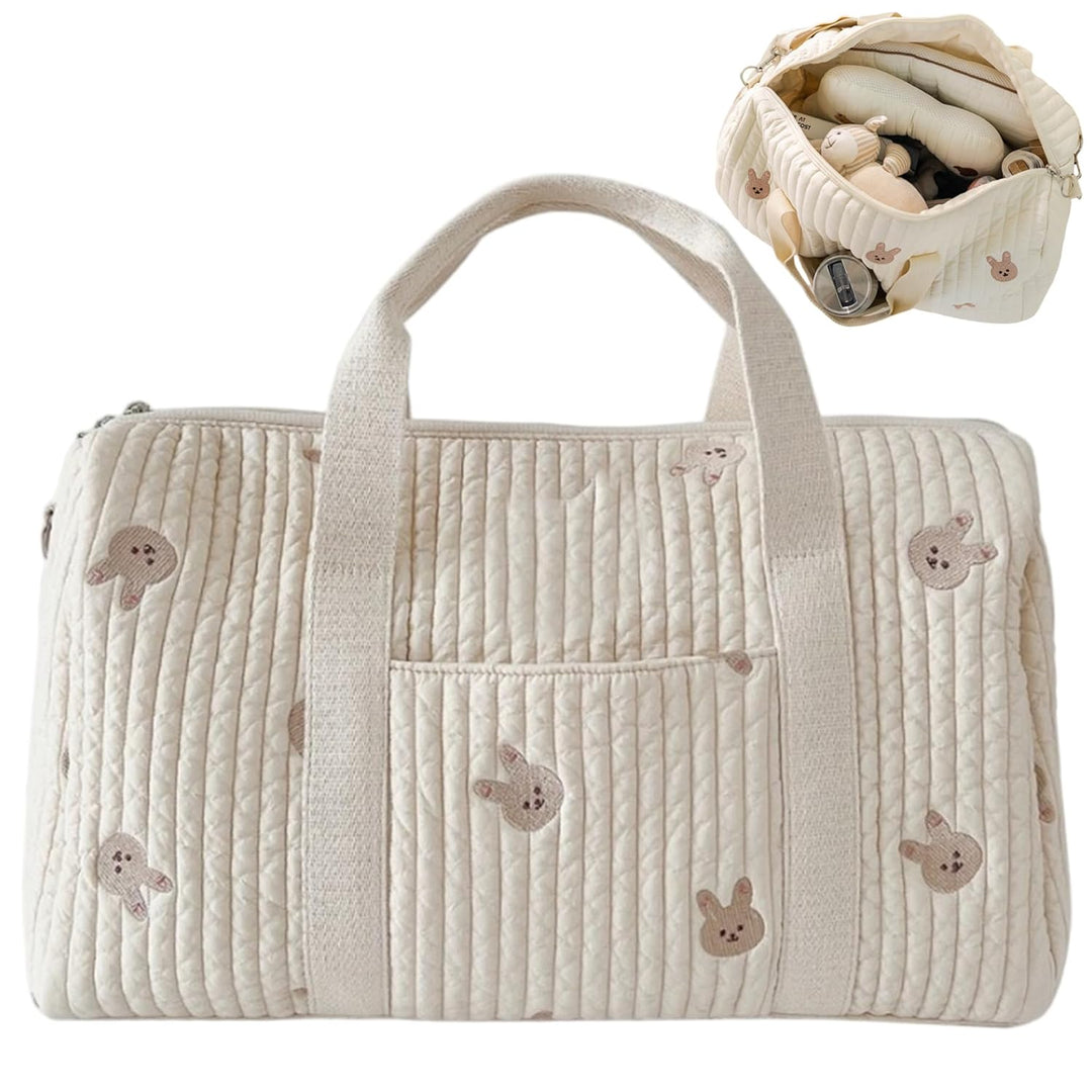 Windelbeutel, Crossbody/Tote niedliche Baumwollbeutel mit abnehmbarem Riemen, grosse Kapazität für d