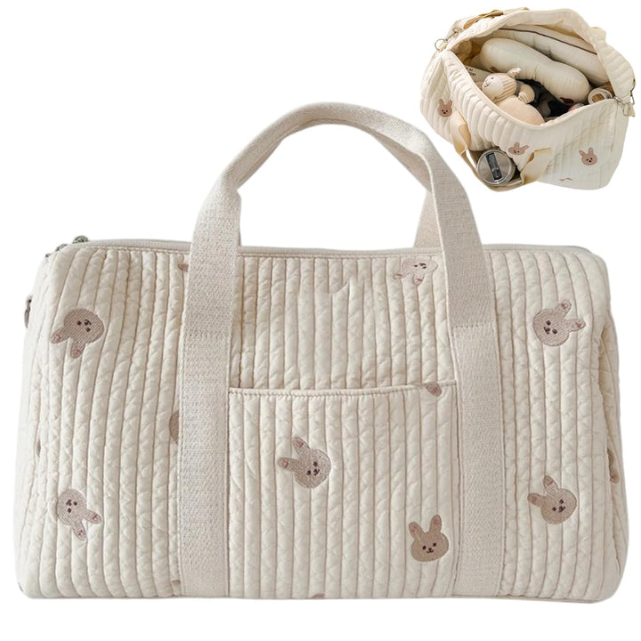 Windelbeutel, Crossbody/Tote niedliche Baumwollbeutel mit abnehmbarem Riemen, grosse Kapazität für d
