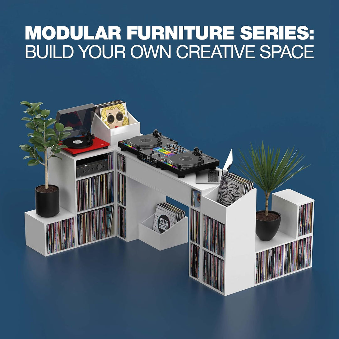 Glorious Record Box black 110 - bis zu 110 Platten im 12''-Format, Problemlos stapelbar, optisch abg