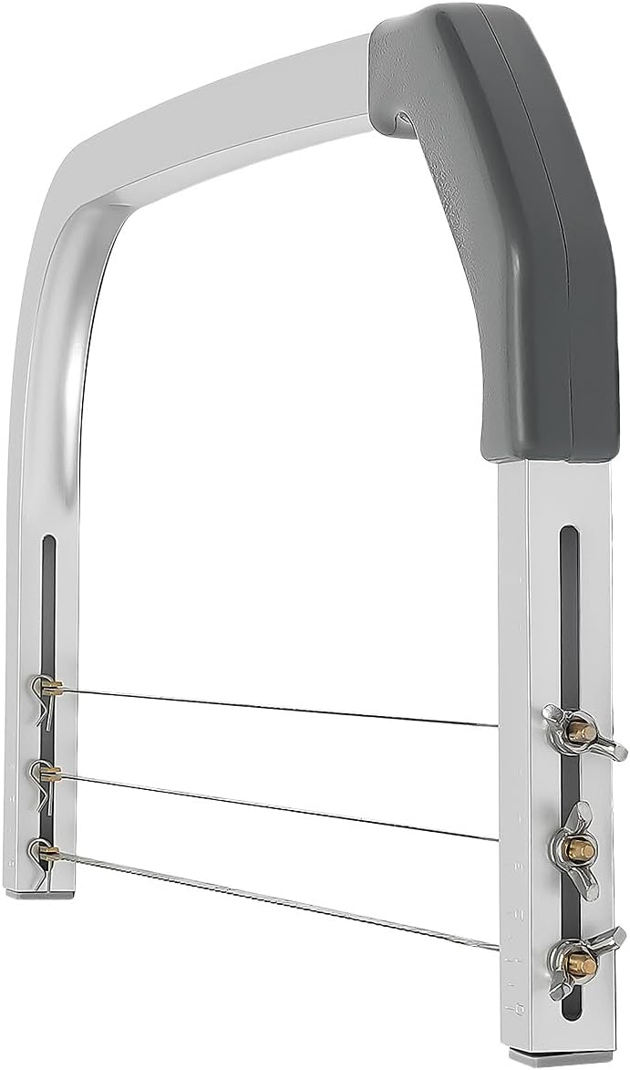 53CM Tortenbodenschneider, Edelstahl 3 Drähte Tortenbodenteiler Tortensäge Kuchenschneider Teigschne