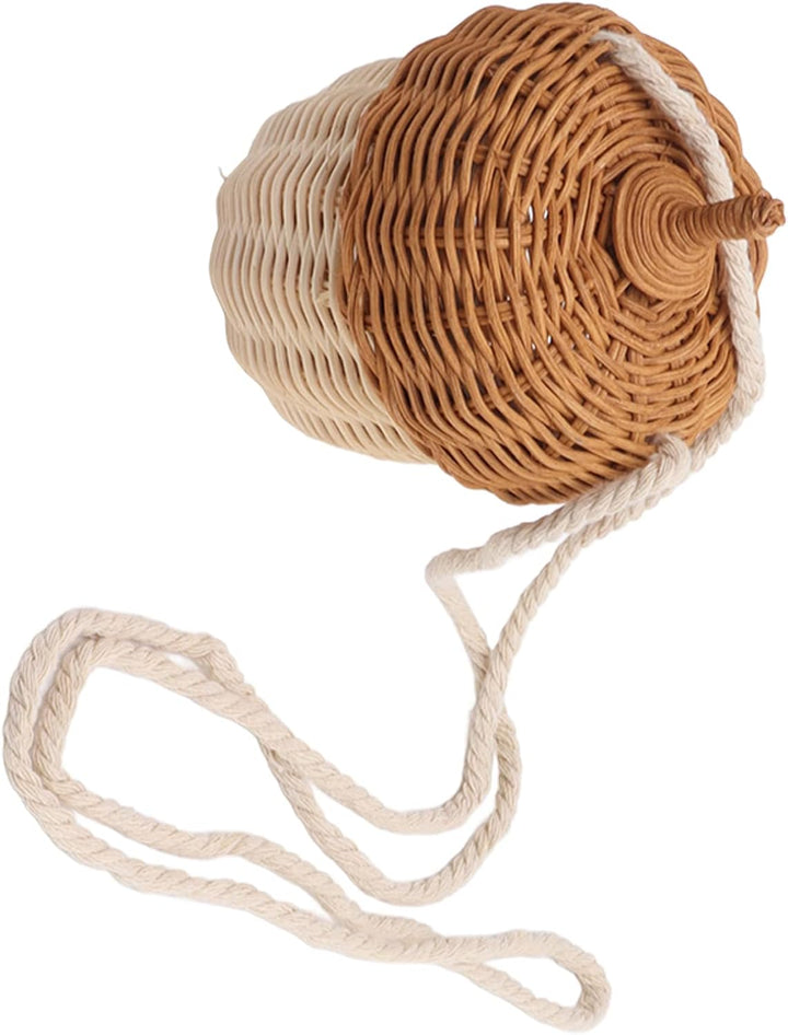 Tissting Rattan Eichel Schultertasche 16cm/6.3in - Handgewebtes Kinderkörbchen für Aufbewahrung und