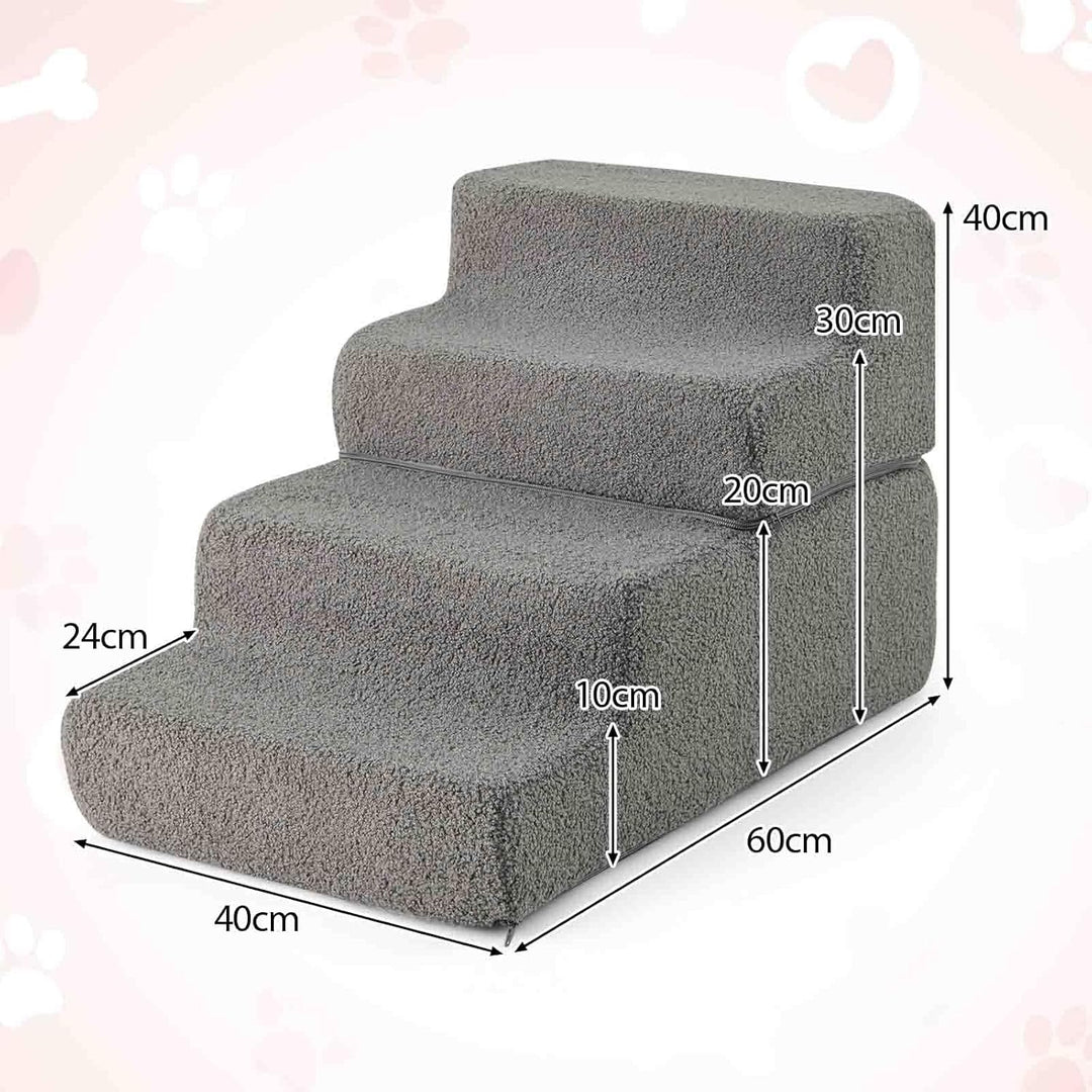 GYMAX Hundetreppe für kleine Hunde, Haustiertreppe 40 cm hoch für Bett &amp; Sofa, Hunderampe aus hochdi