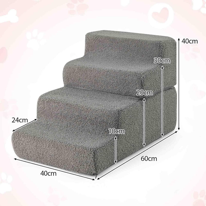 GYMAX Hundetreppe für kleine Hunde, Haustiertreppe 40 cm hoch für Bett &amp; Sofa, Hunderampe aus hochdi