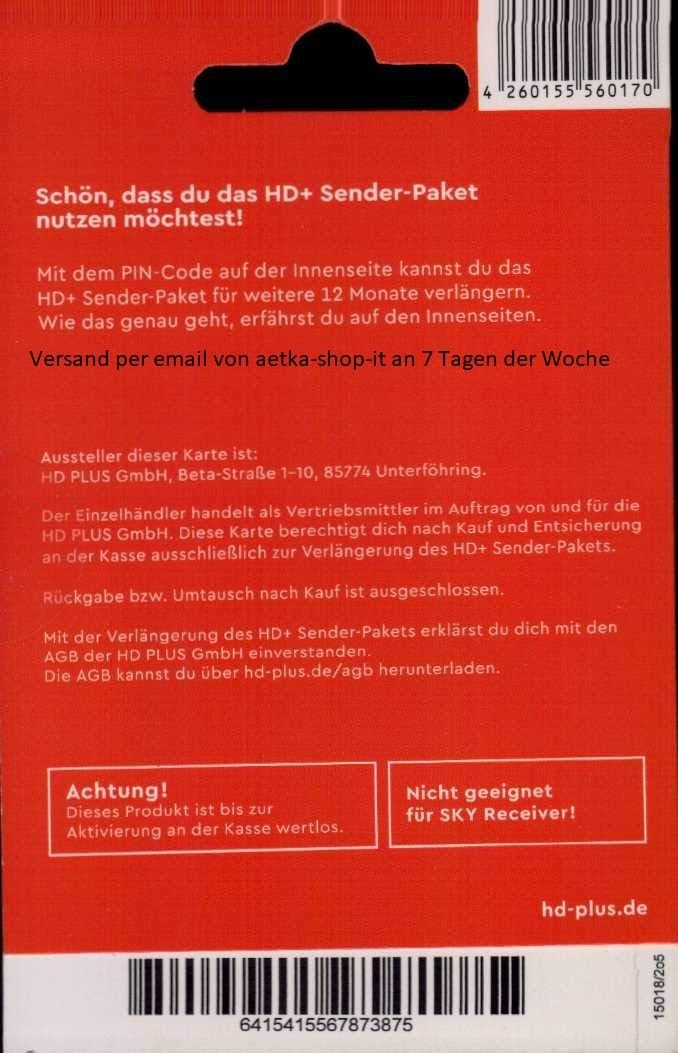 HD+ Verlängerung für 12 Monate