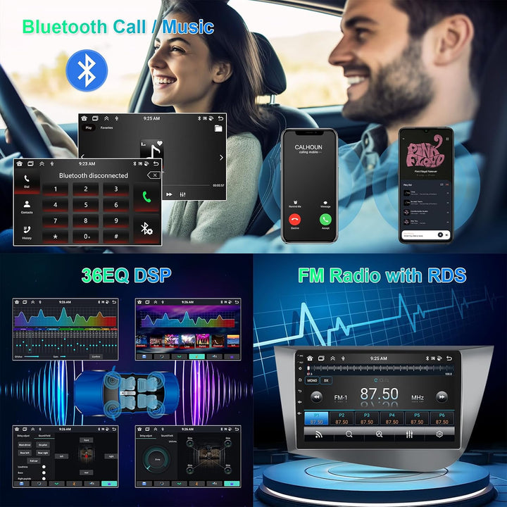 Hodozzy 8 Core 4G+64G Autoradio für Seat Leon 2005-2012, Android 9 Zoll IPS Touchscreen GPS Navi mit