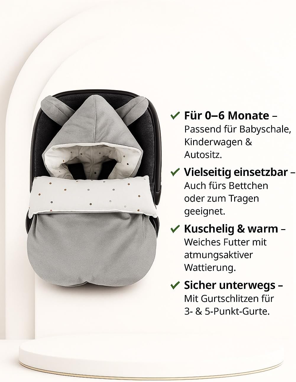 BABEES Winterfusssack Babyschale Winter Babyfusssack warm, Einschlagdecke Baby Fusssack Schlafsack K