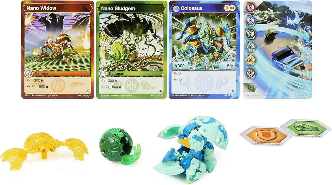 BAKUGAN 'Evolutions' Power Up 3er Pack mit 1 Platinum Series Ball (mit Metallkern) und 2 Nanogan (Mi