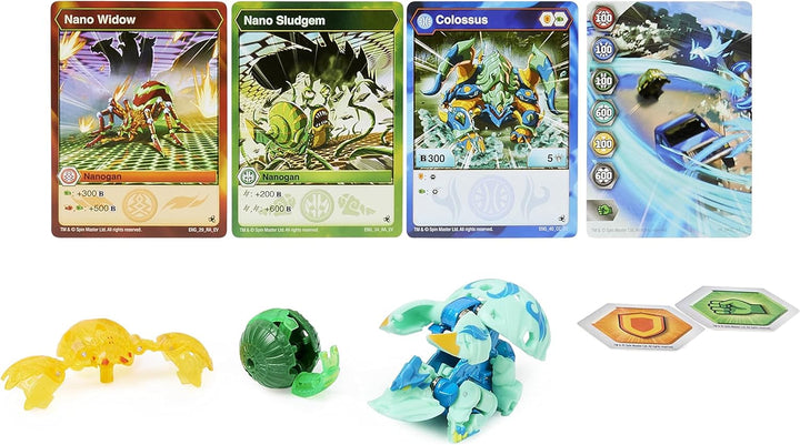 BAKUGAN 'Evolutions' Power Up 3er Pack mit 1 Platinum Series Ball (mit Metallkern) und 2 Nanogan (Mi