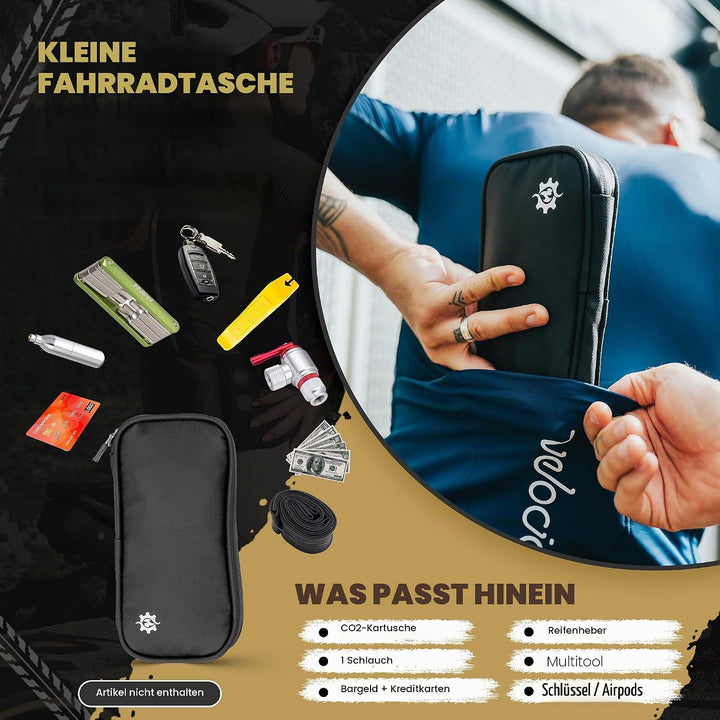Lumiere &amp; Co. Fahrradtasche Wasserdicht – 9 × 14 cm Kompakte Radfahr-Börse mit Fächern für Karten, B