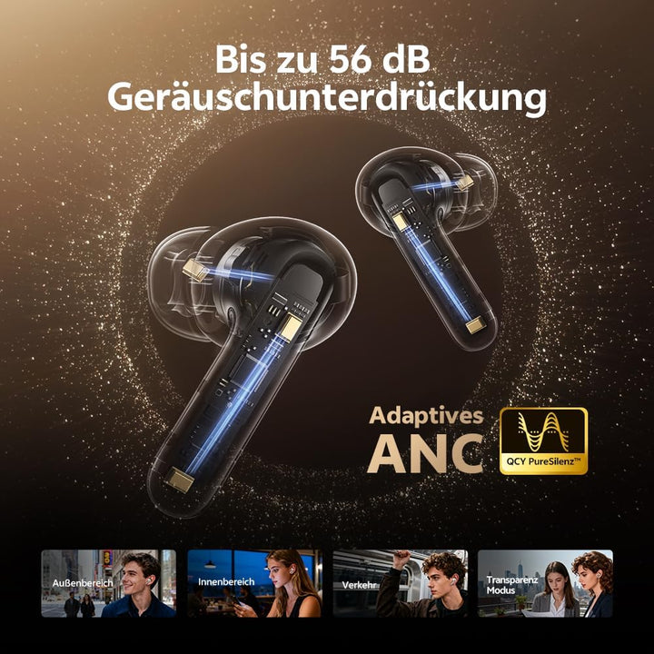 QCY Melobuds N60 In Ear Kopfhörer Bluetooth Noise Cancelling,Bluetooth kopfhörer mit -56dB Adaptive