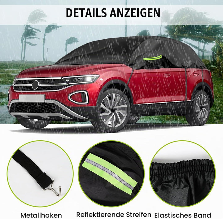 Autoabdeckung Wasserdicht Ersatz für VW T-ROC 2017-2024, Sonnenfest Hälfte Autoabdeckung, Halbgarage