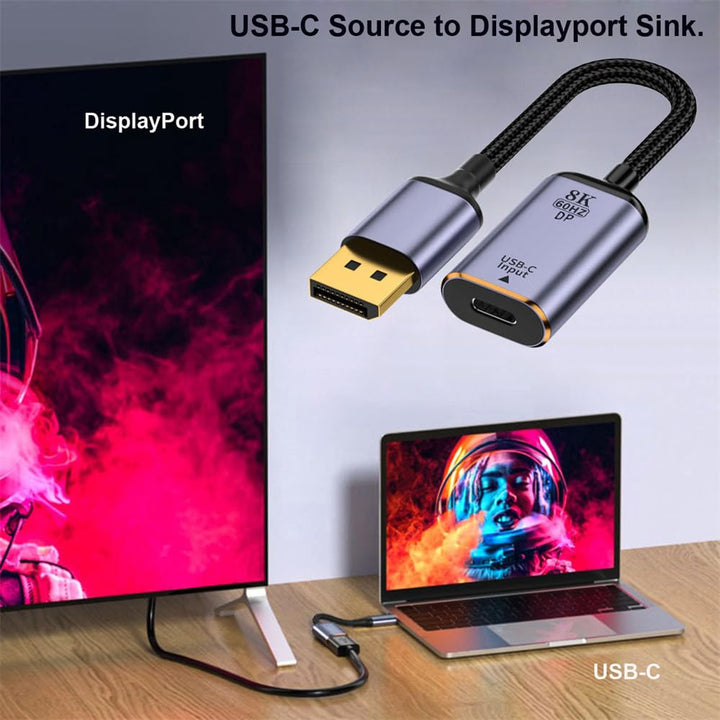 xiwai Typ C Buchse USB-C 3.1 Quelle auf Displayport DP 1.4 Sink HDTV Kabel 8K@60hz 4K@120hz für Tabl