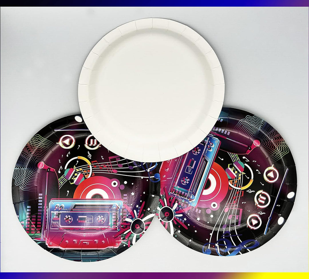 61Stk Party-Set Disco für Kindergeburtstag mit Teller + Becher + Servietten +Tischtücher Deko Disco