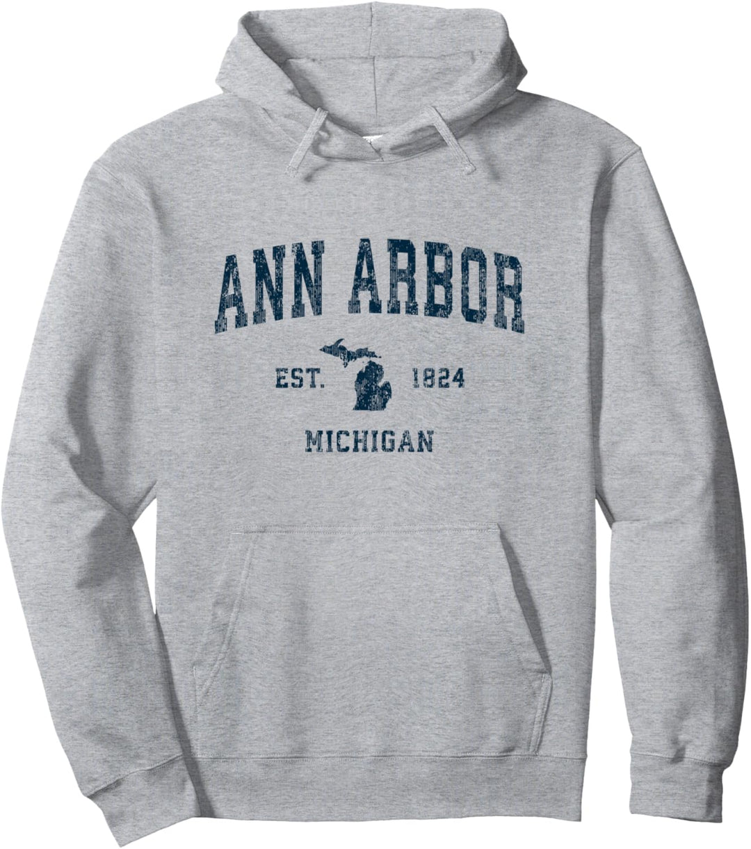 Ann Arbor Michigan MI Vintage-Sportdesign, Marineblau Pullover Hoodie