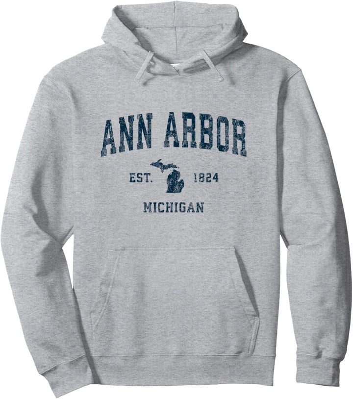 Ann Arbor Michigan MI Vintage-Sportdesign, Marineblau Pullover Hoodie