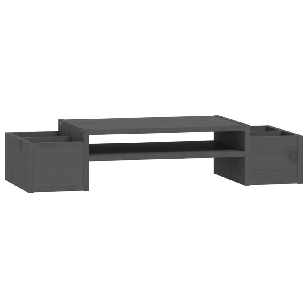 vidaXL Monitorständer Grau 70x27,5x15 cm Massivholz Kiefer 70 x 27.5 x 15 cm Grau, 70 x 27.5 x 15 cm