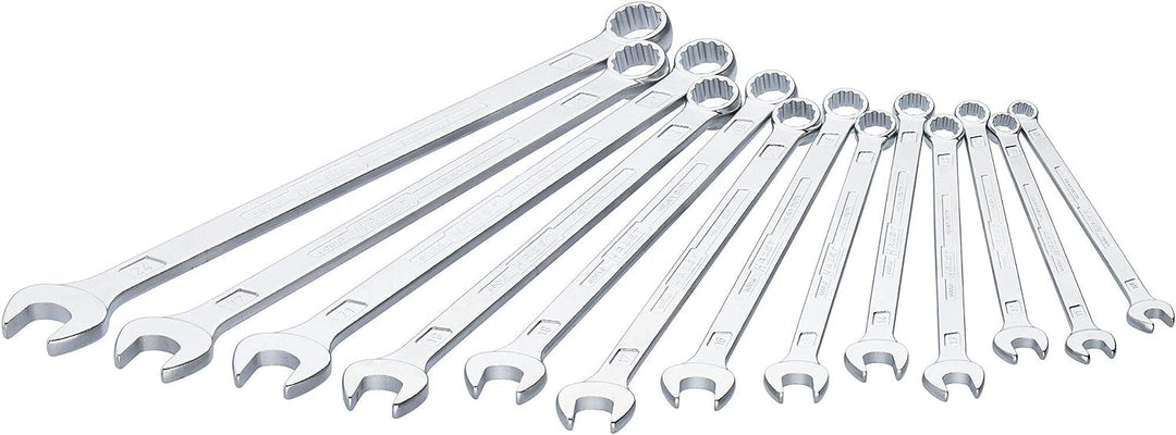 HAZET Ratschenschlüssel-Set 600LG/13| 13 Werkzeuge, Abtrieb: Aussen Doppel-Sechskant, Schlüsselweite