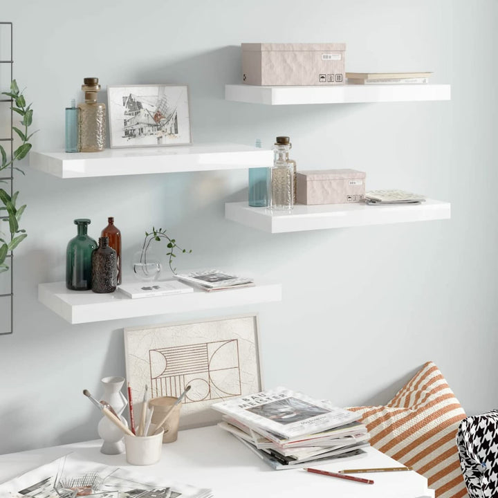 Tidyard 4 STK. Schwebende Wandregale Hängend Wandboard für Schlafzimmer, Küche, Büro, Badezimmer, Wo