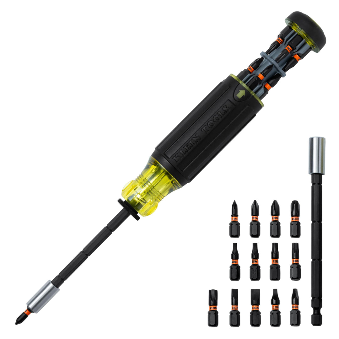 Klein Tools 32303 Multi-Bit Schraubendreher/Steckschlüssel, Schlagklasse 14 in 1 Magnet-Schraubendre