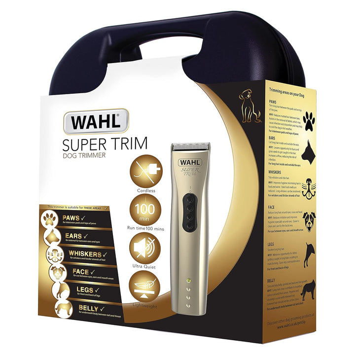 WAHL Super Trimm-Premium-Hundepflegeset, Trimmen und Aufräumen kleinerer Bereiche, geräuscharmer, sc