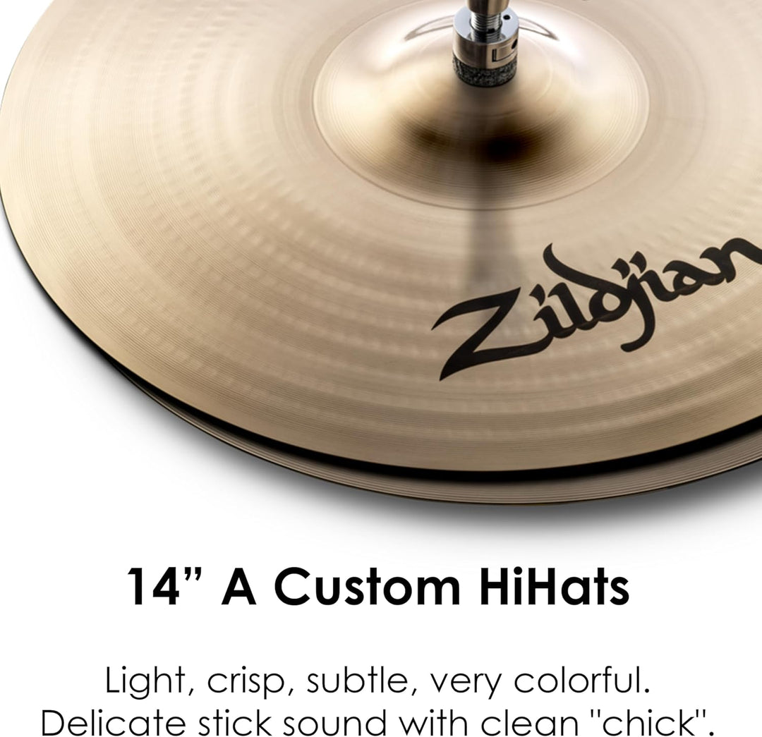 Zildjian A Custom Series - 14" Hi-Hat Cymbals - Pair - Brilliant finish 14 Zoll, 14 Zoll