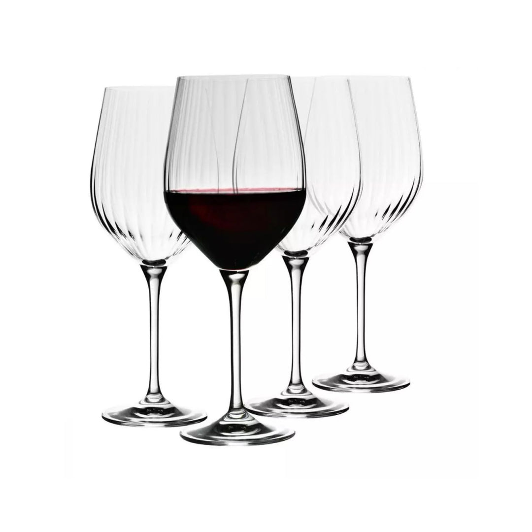 Krosno Rotweingläser | 4er Set | 450 ML | Harmony Lumi Collection | Trinkgläser Hochzeitsgeschenk |