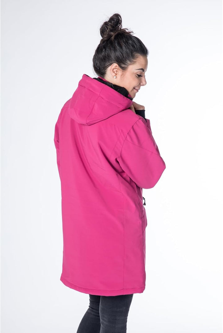 Damen Winterjacke Skijacke mit Abnehmbarer Kapuze Gefüttert Wasserdicht Wetterfest Windbreaker Überg