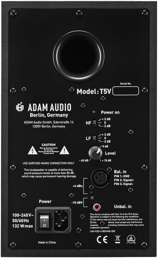 Adam Audio T5 V 12,7 cm Active Nearfield Monitor (Single) mit Mikrofaser und gratis everythingmusic