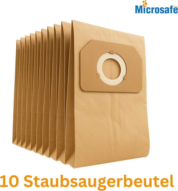 10 Staubsaugerbeutel für Kärcher 2701 und 2801 u.v.m wie original 6.904-263 von Microsafe®, 10 Staub