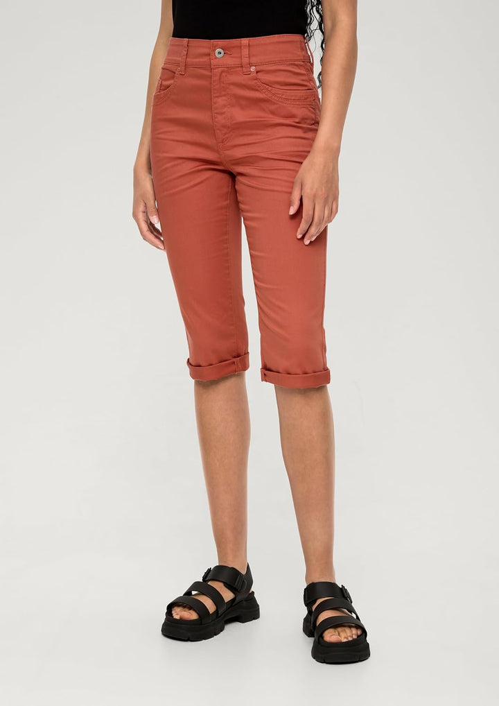 QS Slim: Capri aus Baumwollsatin 32 Orange, 32 Orange