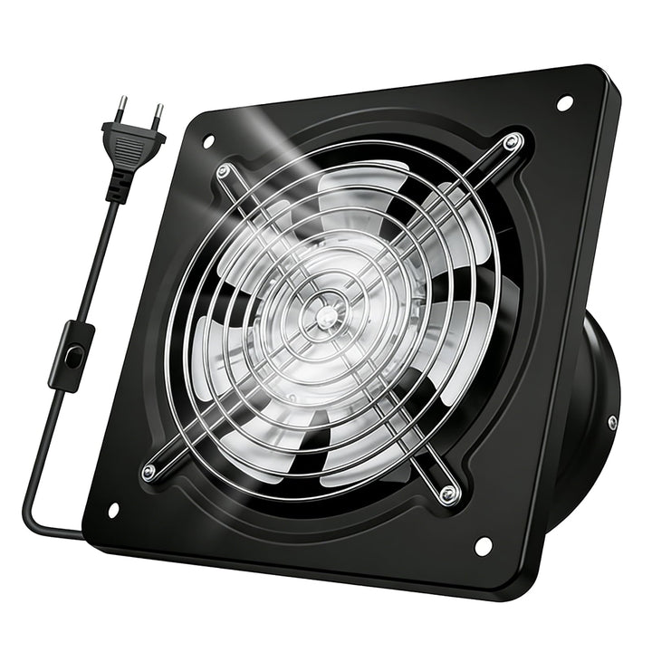 150mm Abluftventilator 525m³/h, Rohrventilator mit Rücklaufklappe, Badlüfter Leiser, Industrie Wandv