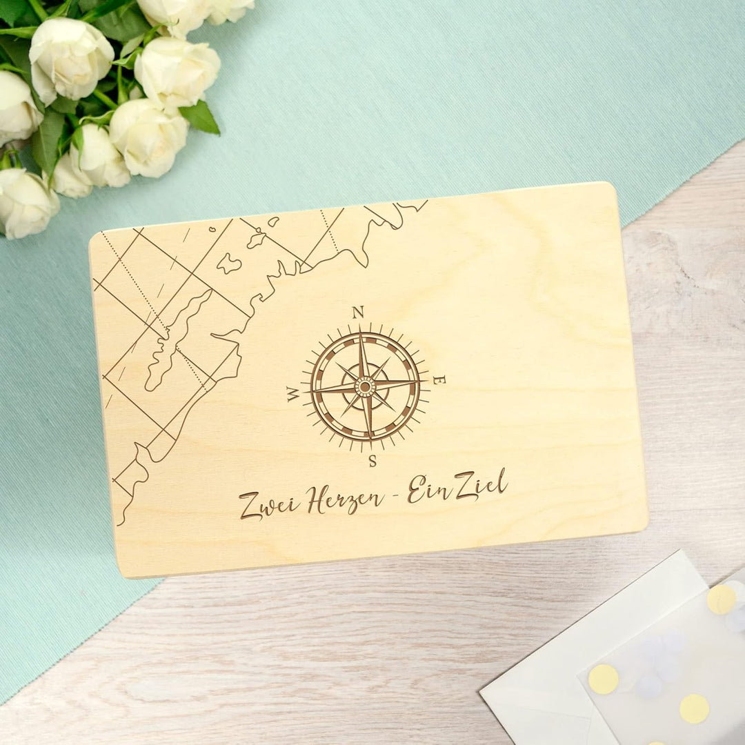 Erinnerungskiste mit Gravur zur Hochzeit, Holz Erinnerungsbox, Hochzeitsgeschenk für Brautpaar, Gesc