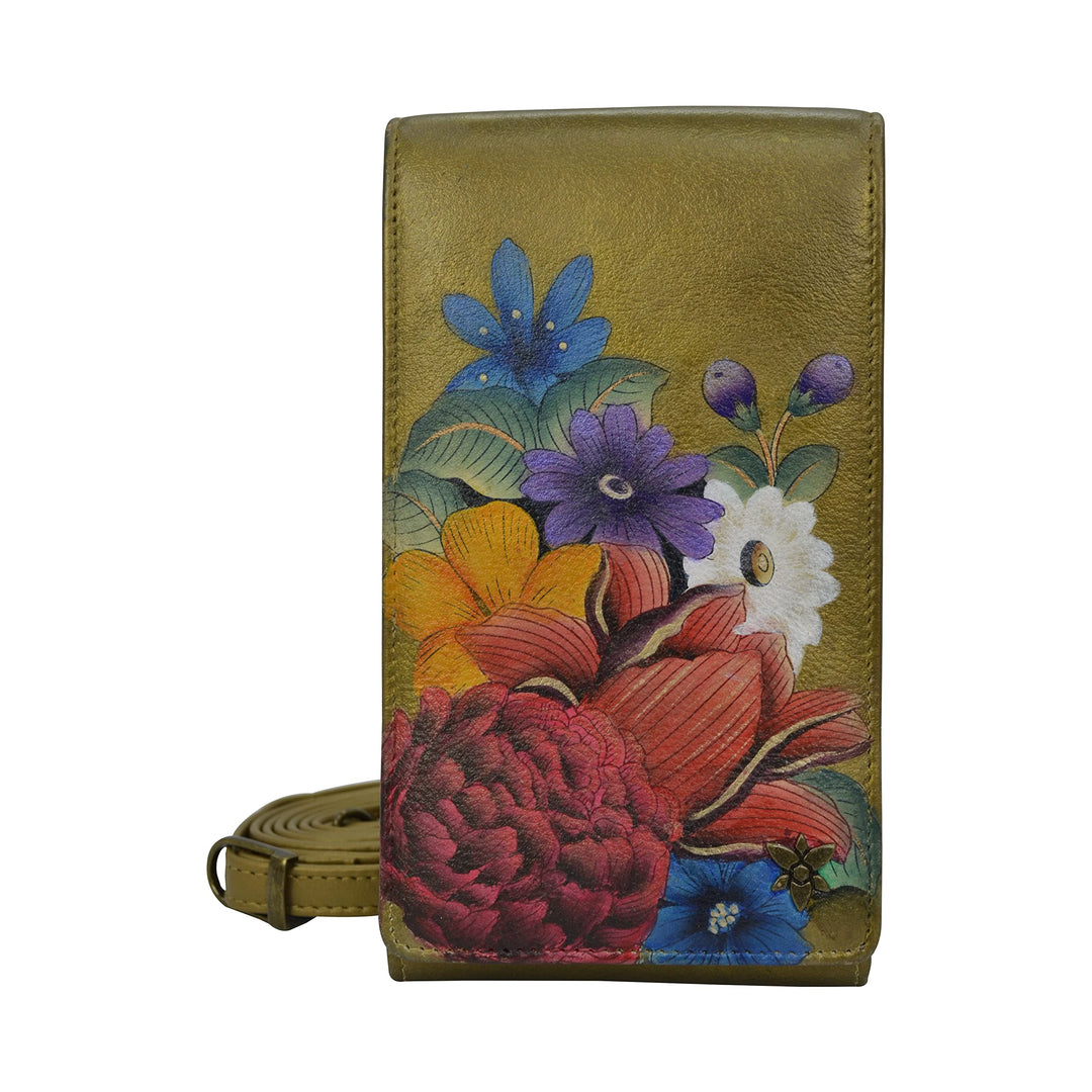 Anuschka Handbemalte Crossbody Smartphone Tasche mit RFID Schutz Dreamy Floral, Dreamy Floral