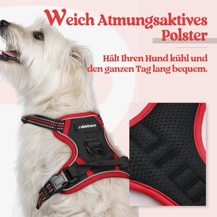 rabbitgoo Hundegeschirr Kleine Hunde, Anti Zug Geschirr mit Kontrolle, No Pull Verstellbar Hundegesc