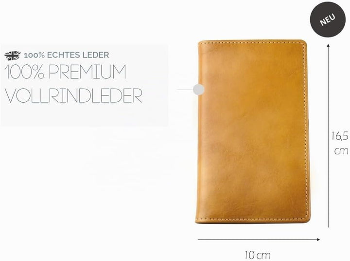DELMON VARONE - Personalisierbarer Taschenkalender 2026 Anilin Leder braun - Organizer Terminkalende