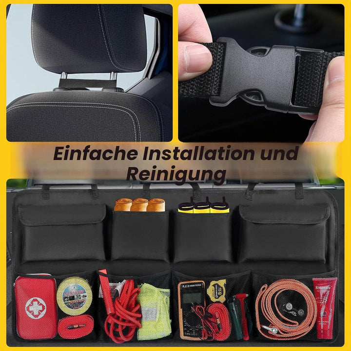 Auto-Organizer für Kofferraum, zum Aufhängen am Rücksitz, mit 8 grossen Aufbewahrungstaschen, Koffer
