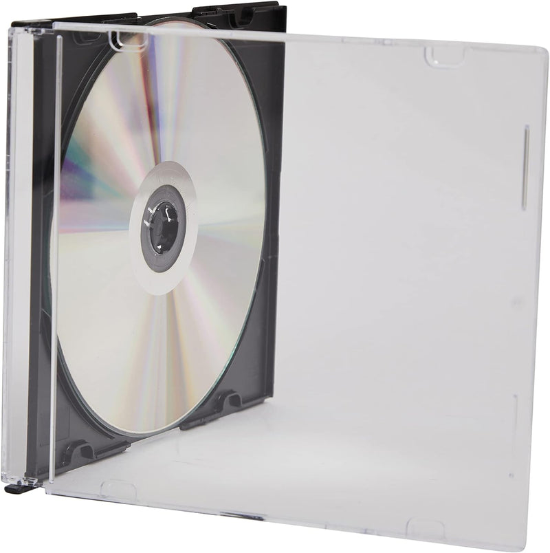 CD- / DVD-Hülle für 1 CD / DVD, 5.2 mm, transparent mit schwarzer Schale, 100 Stück