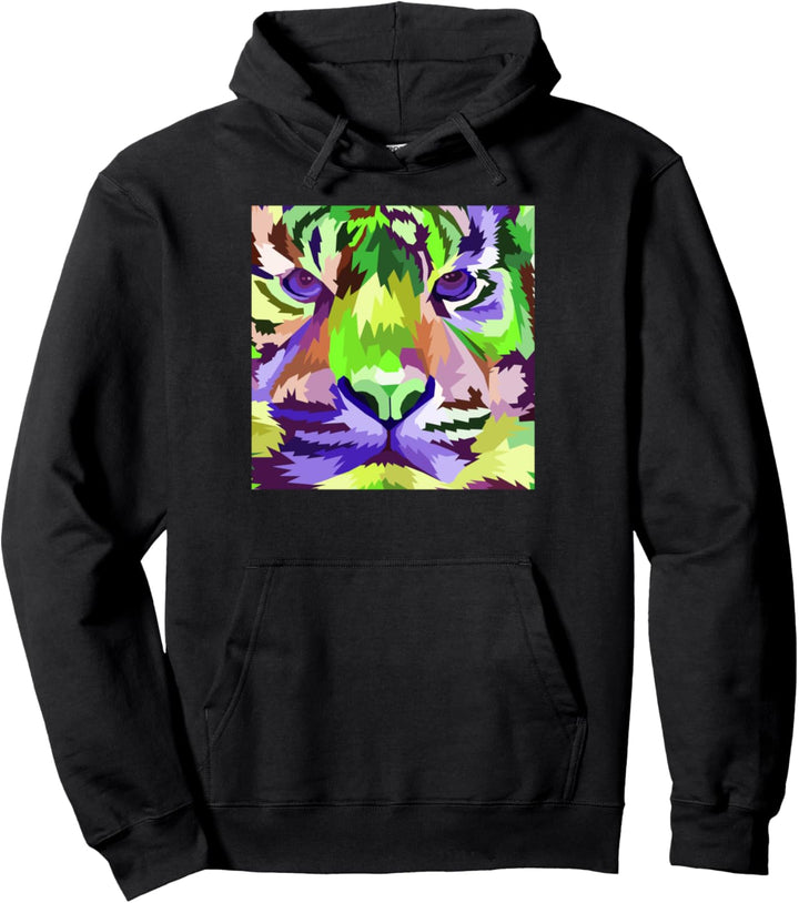 Bunte Tiger-Grafik aus Polyg Pullover Hoodie