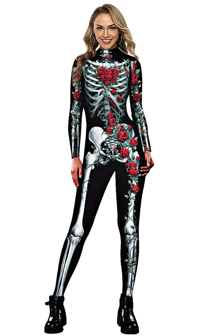 Neusky Lady Skull Skelett Kostüm Perfektes Kostüm für Halloween, Weihnachten, Karneval oder Mottopar