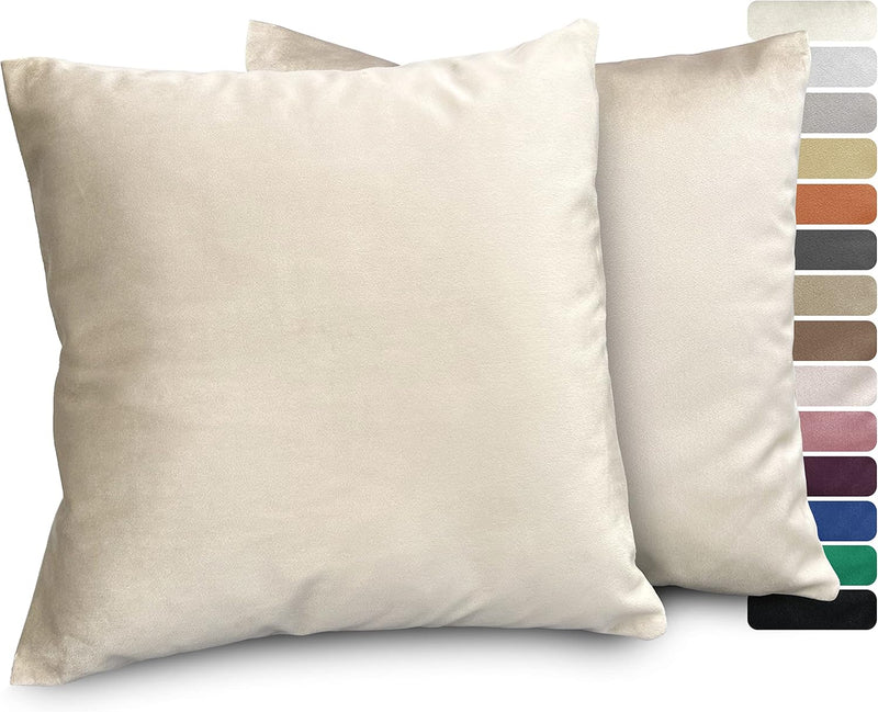 BEAUTEX Lea Samt Kissenhüllen 2er Set, Premium Kissenbezug, Sofa- und Dekokissen, Grösse und Farbe w