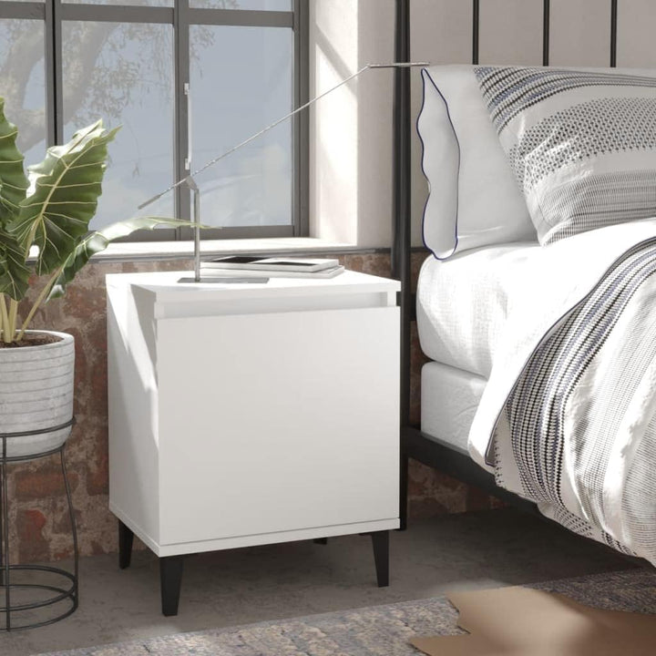 vidaXL Nachttisch mit Metallbeinen Industriestil Nachtschrank Nachtkonsole Nachtkommode Schlafzimmer