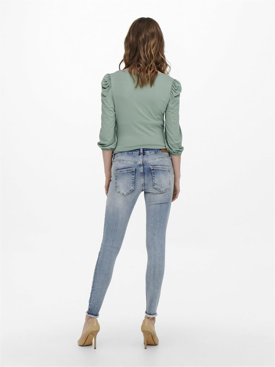 ONLY MATERNITY Damen Olmblush Mid Sk Raw Ankle DNM Jeanshose XL / 32L Light Blue Denim, XL / 32L Lig
