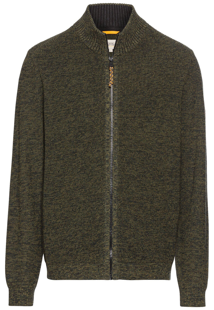 camel active Herren Strickjacke aus einem Soften Baumwollmix 3XL Blattgrün, 3XL Blattgrün