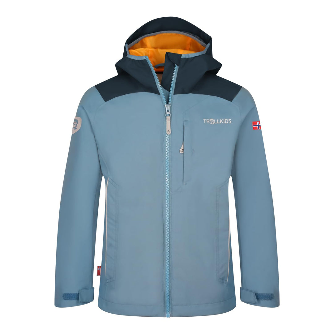 Trollkids Bergen Regenjacke 92 Stahlblau/Schwarz/Mango, 92 Stahlblau/Schwarz/Mango