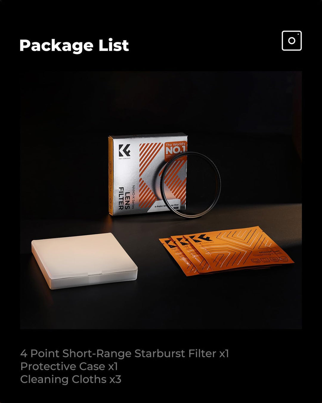 K&amp;F CONCEPT 58mm Kurzstrahl-Sternfilter mit 4 Punkten HD Glas Special Kamera-Effektfilter Filter (Na